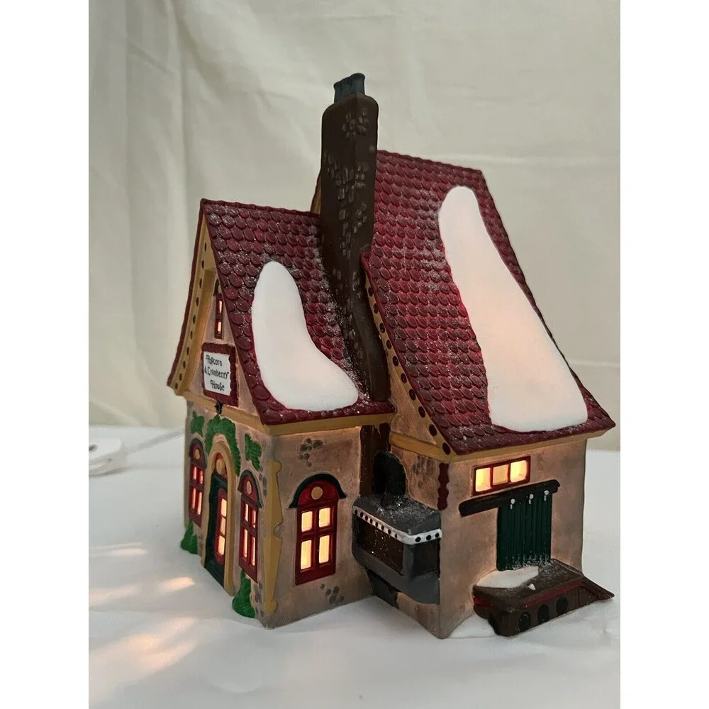 Vtg Dept 56 North Pole Series Popcorn and Cranberry House 56388 Xmas‎ Village